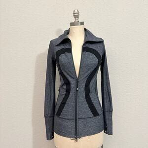 LULULEMON In Stride Jacket Heathered Gray Full Zip Yoga Gym Workout